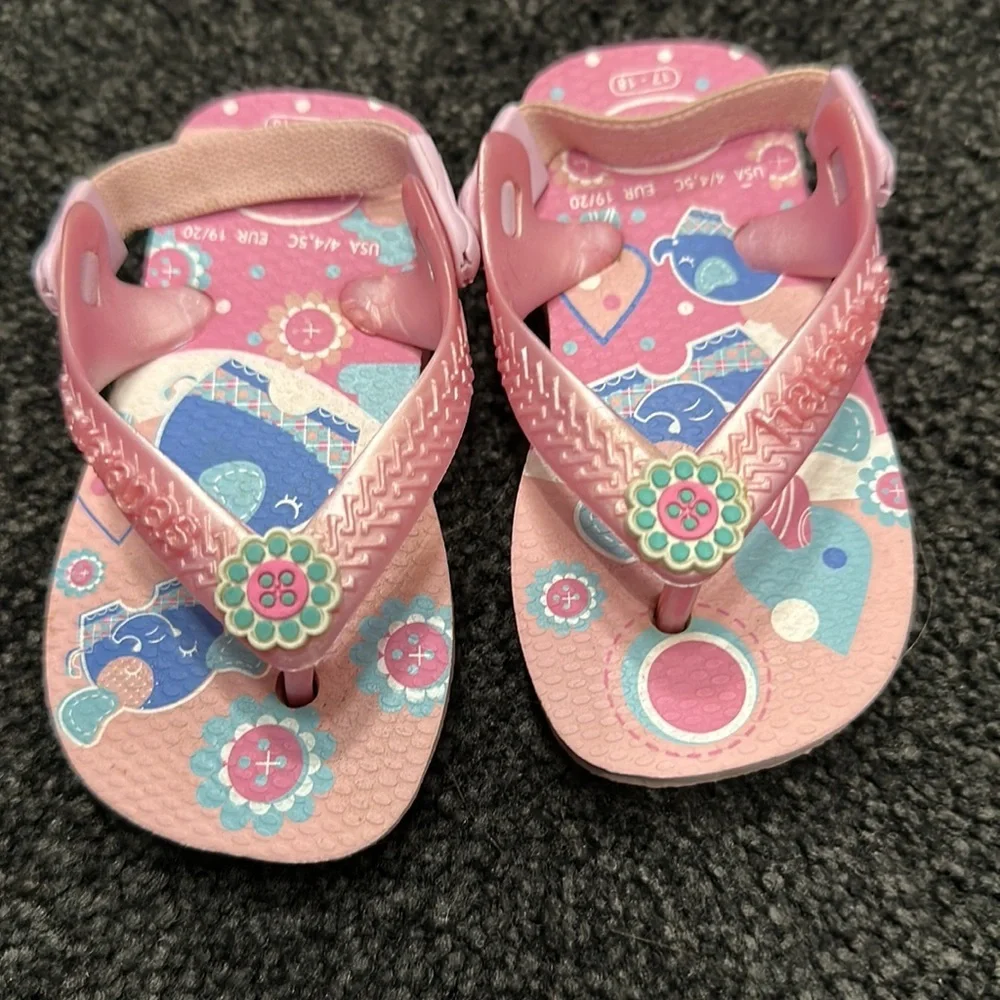 New! Pink Baby Havaianas Flip Flops Sandals  size 4/4, BC USA. 17-18 Brazil - Picture 3 of 5